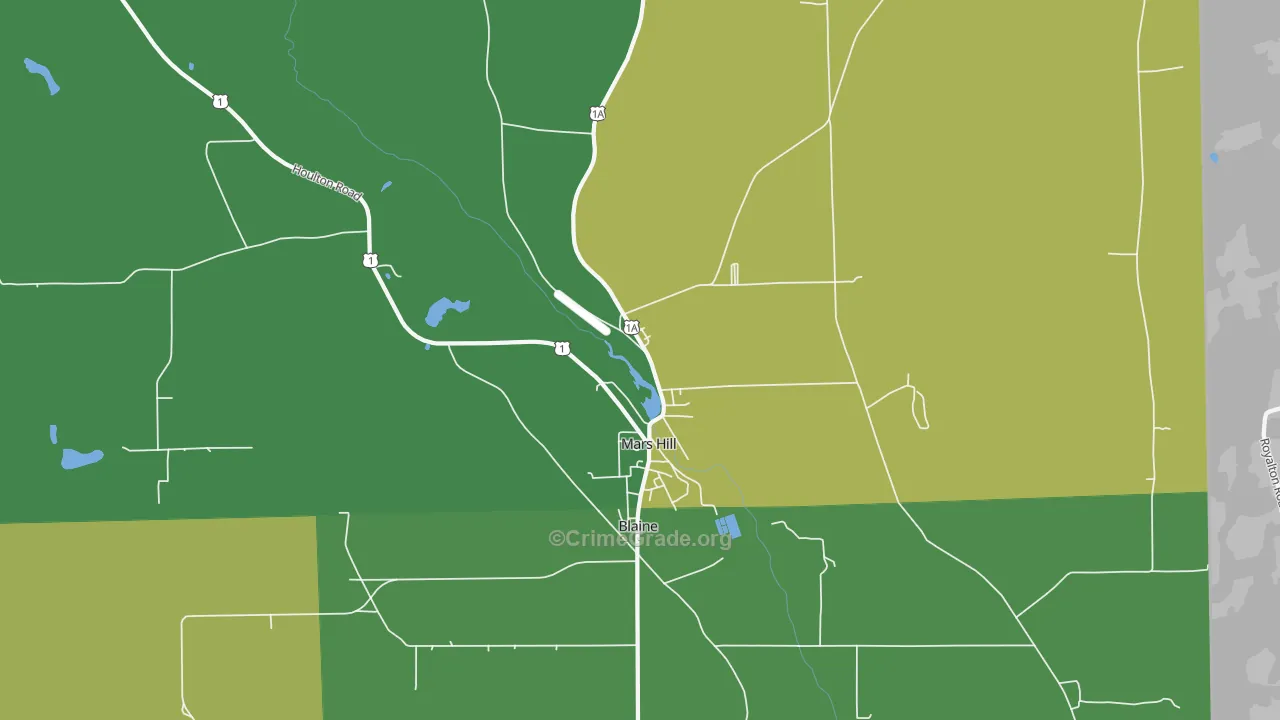 Mars Hill, ME Map of Arson Rates