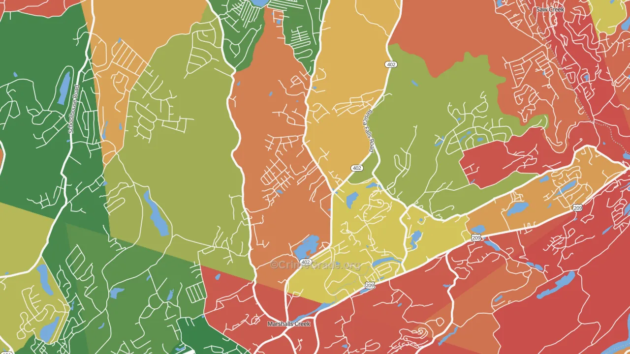 Marshalls Creek, PA Map of Arson Rates