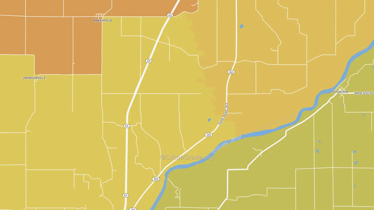Marshfield, IN Map of Arson Rates