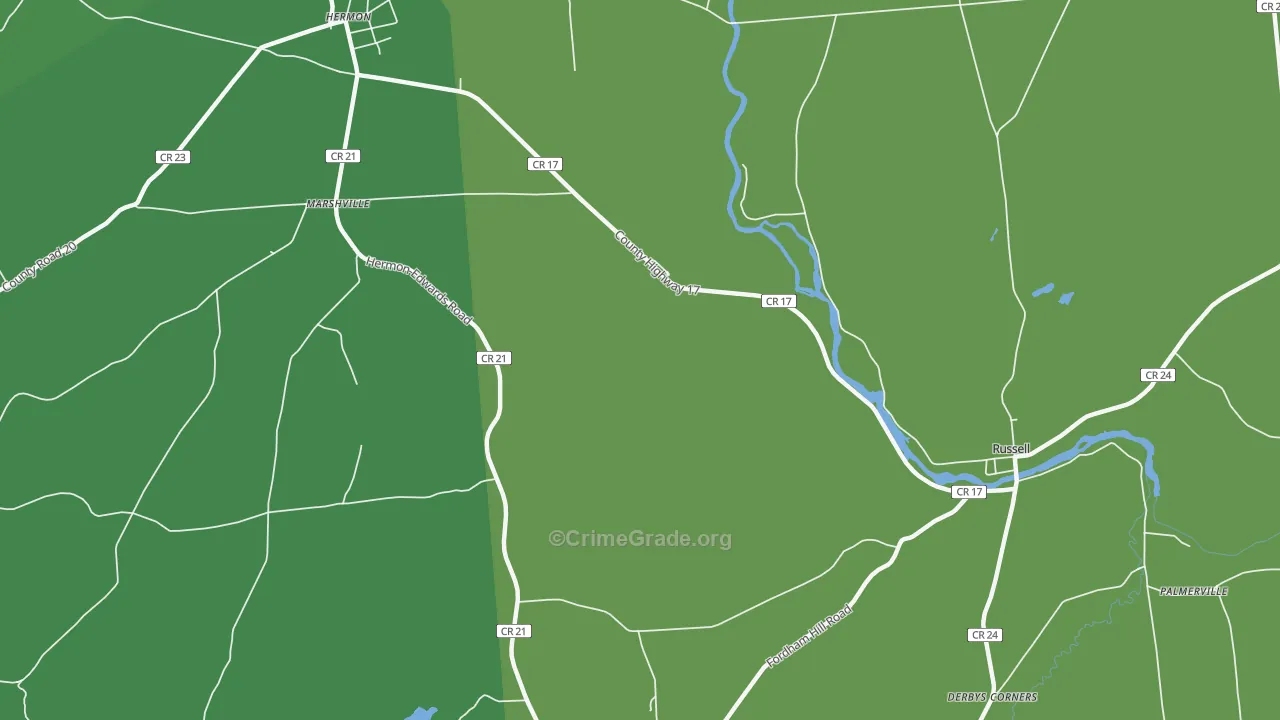 Marshville, NY Map of Arson Rates