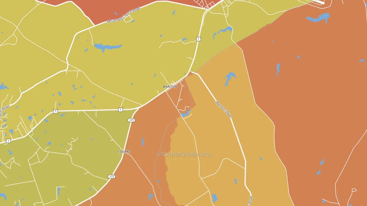 Marston, NC Map of Arson Rates