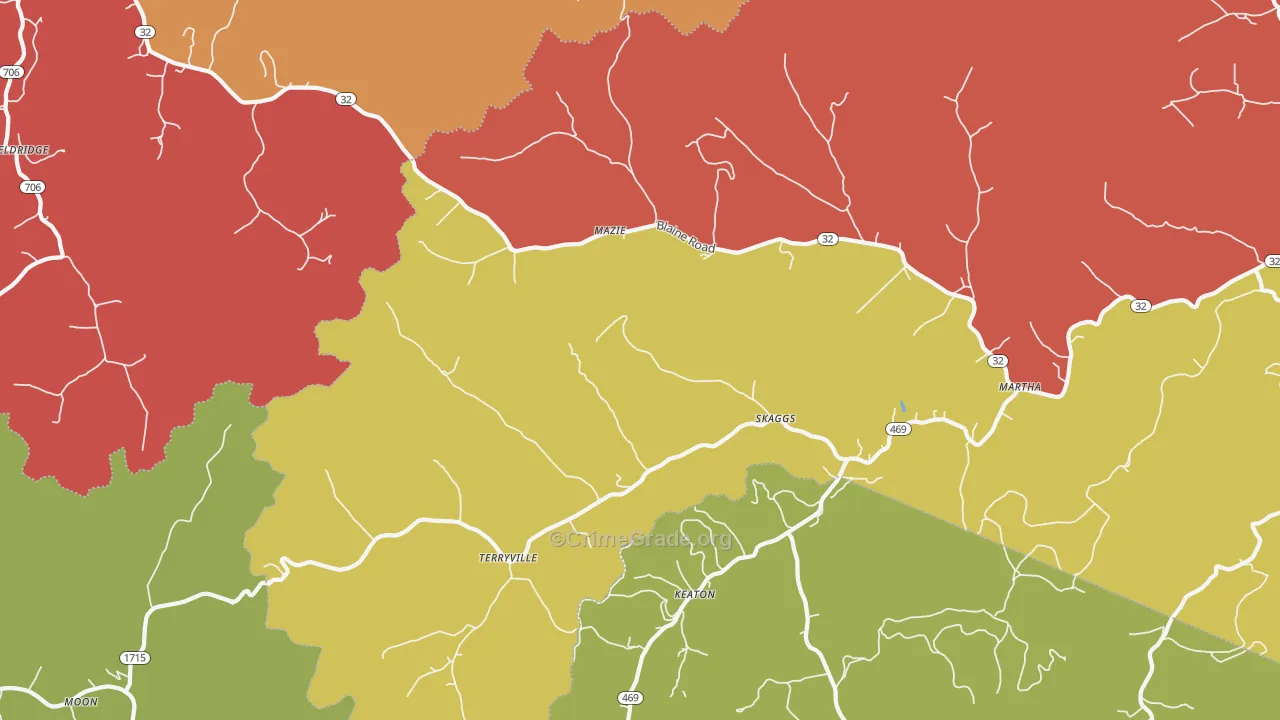Martha, KY Map of Arson Rates