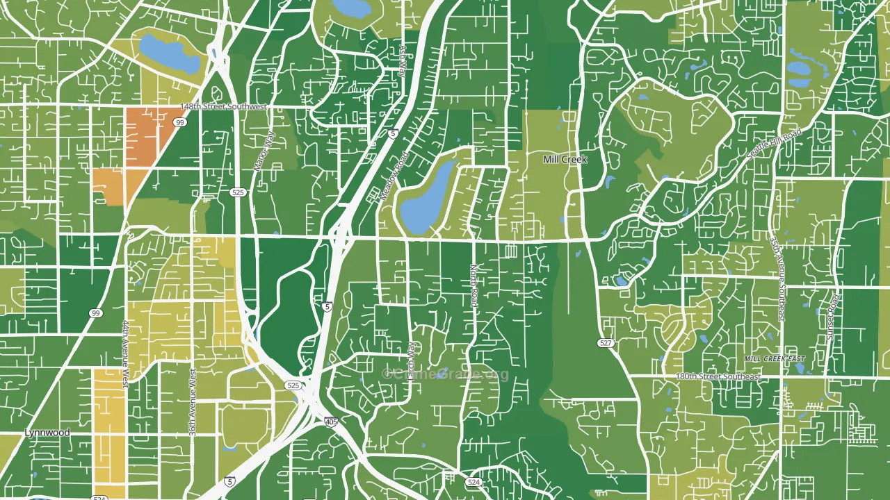 Martha Lake, Lynnwood, WA Map of Arson Rates