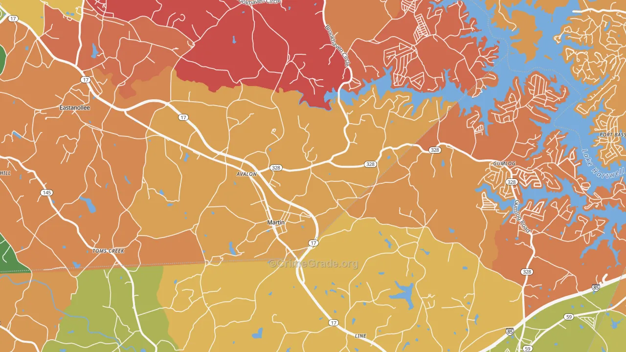 Martin, GA Map of Arson Rates