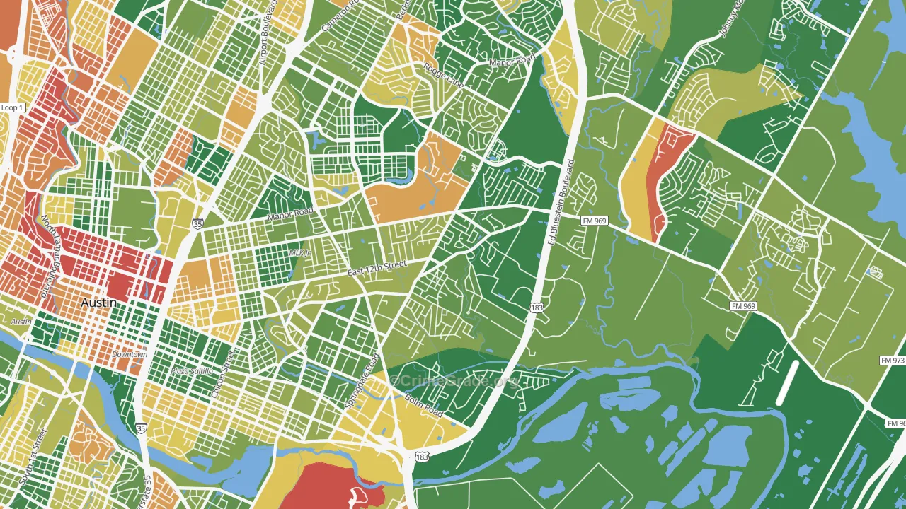 Martin Luther King, Austin, TX Map of Arson Rates