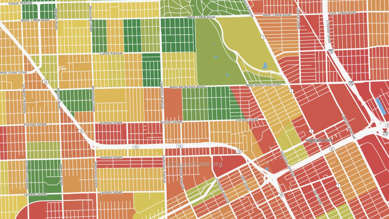 Martin Park, Detroit, MI Map of Arson Rates