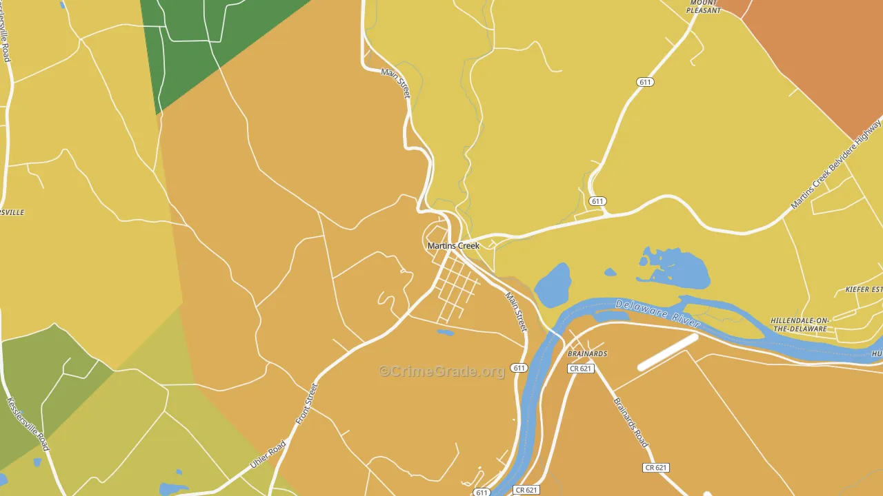 Martins Creek, PA Map of Arson Rates