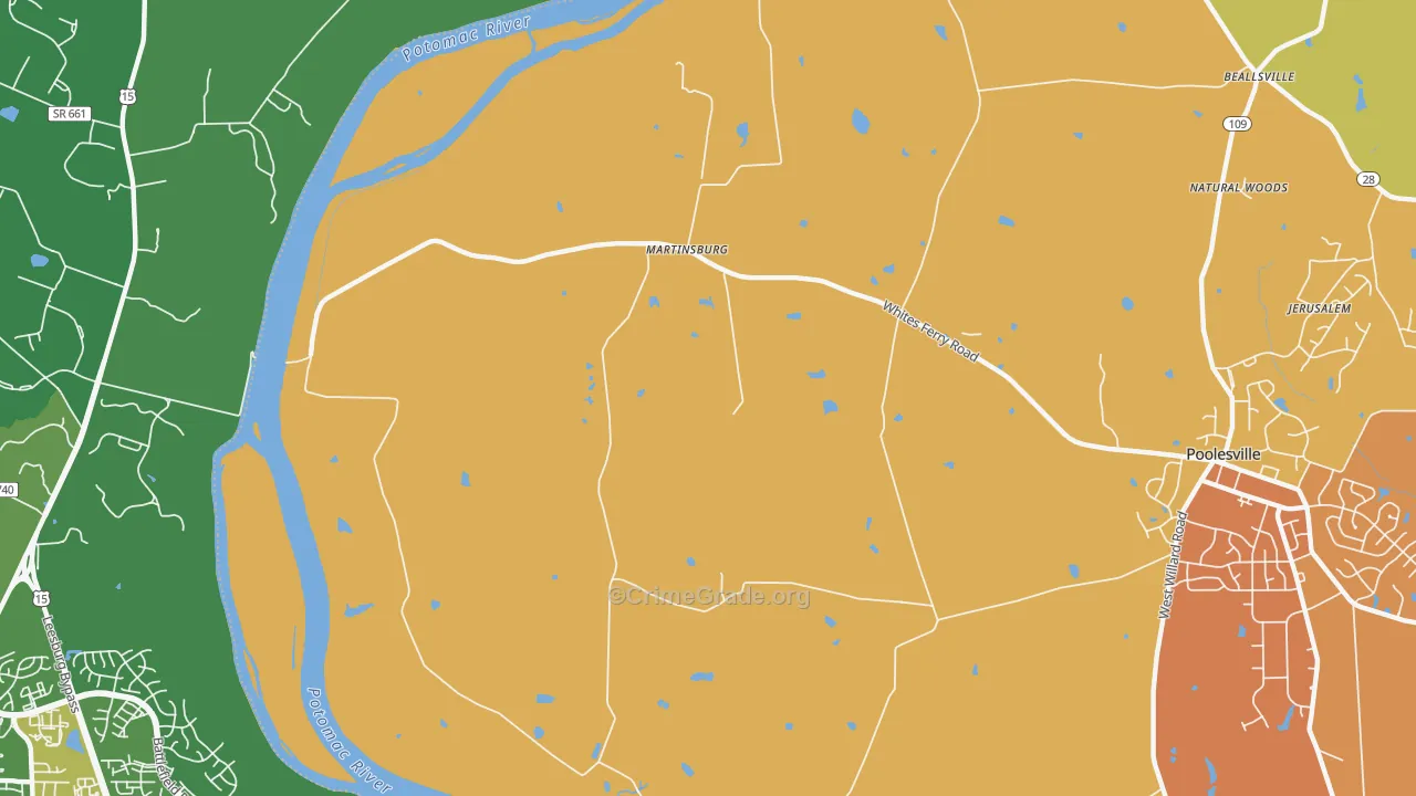 Martinsburg, MD Map of Arson Rates