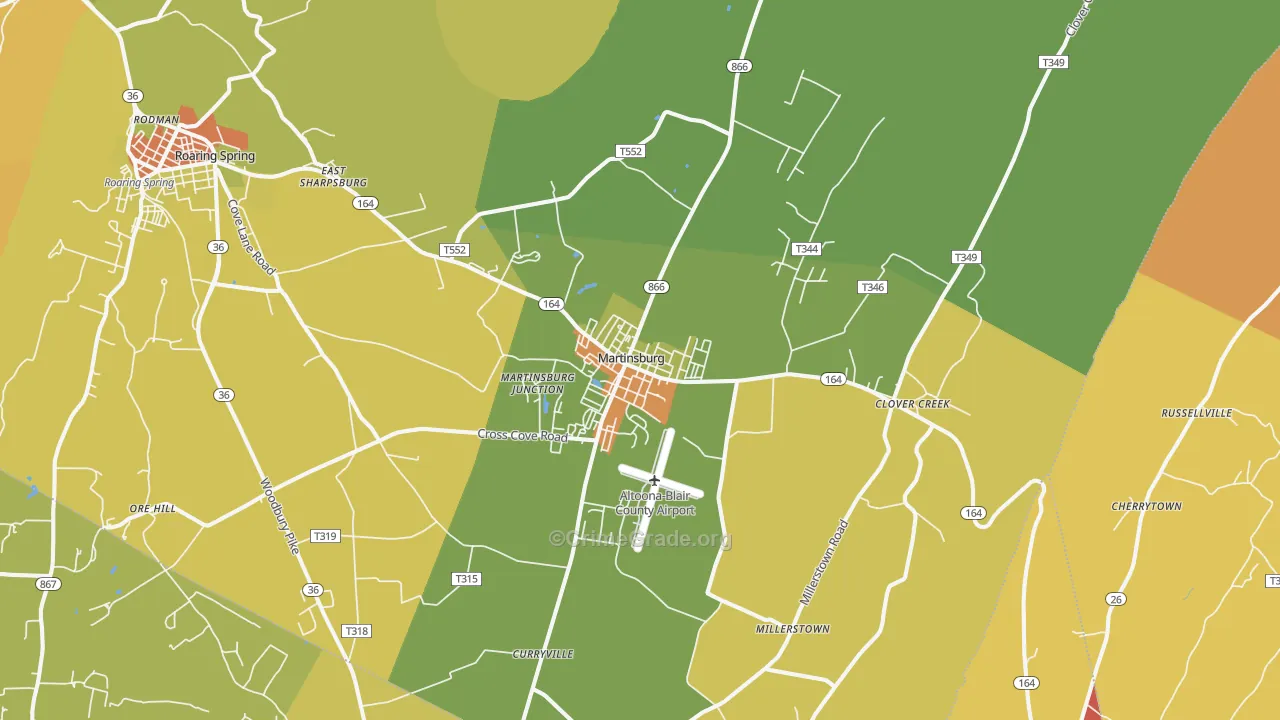 Martinsburg, PA Map of Arson Rates