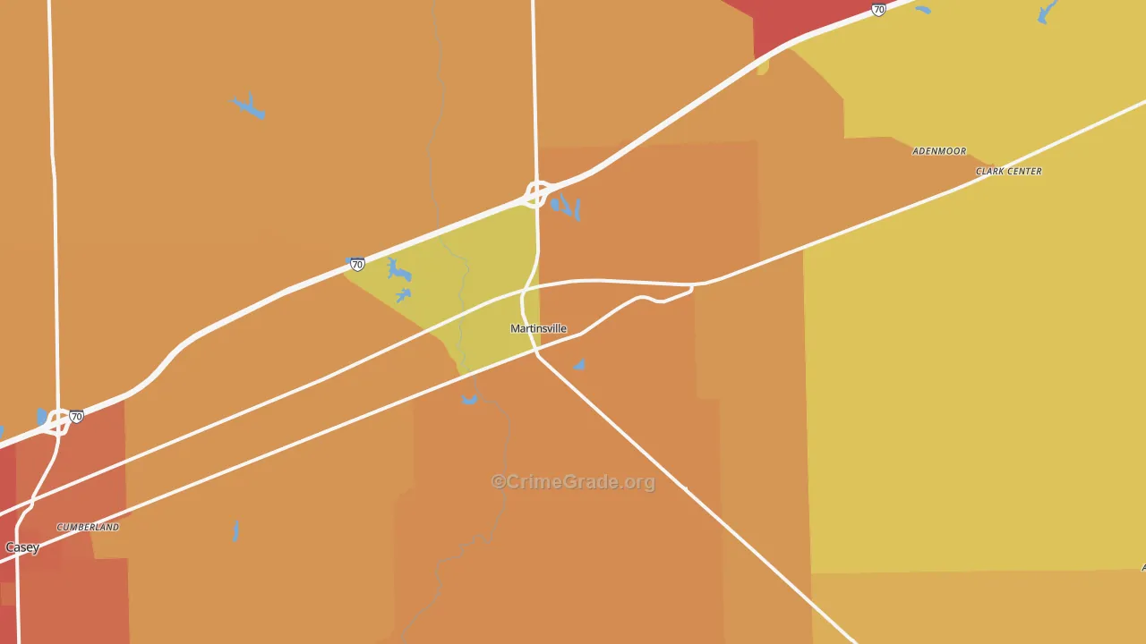 Martinsville, IL Map of Arson Rates