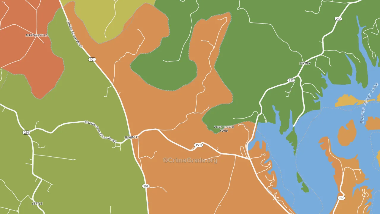 Martinsville, KY Map of Arson Rates
