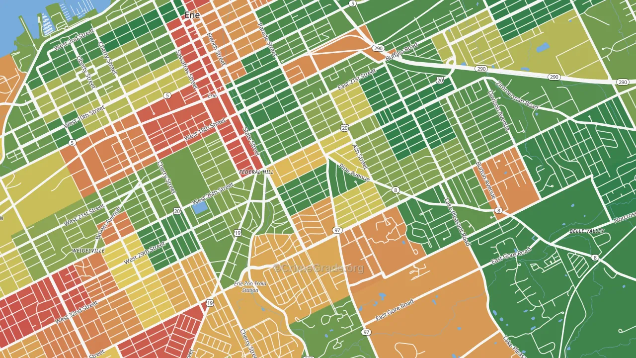 Marvintown, Erie, PA Map of Arson Rates