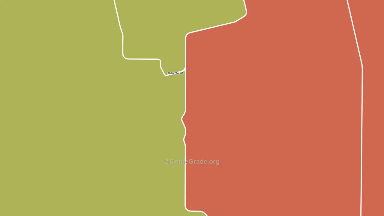 Maryneal, TX Map of Arson Rates