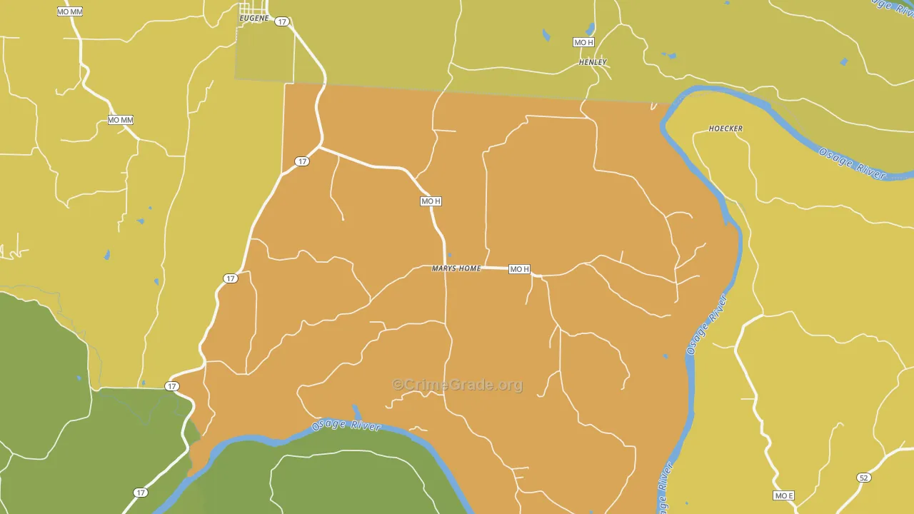 Marys Home, MO Map of Arson Rates