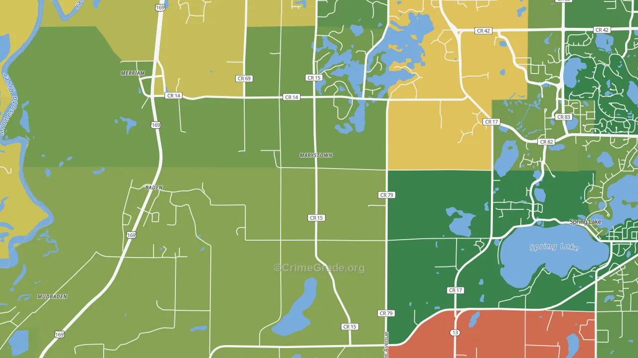 Marystown, MN Map of Arson Rates