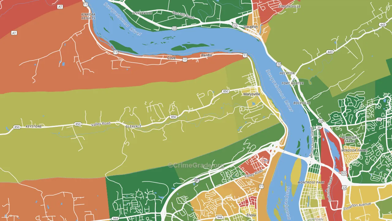 Marysville, PA Map of Arson Rates