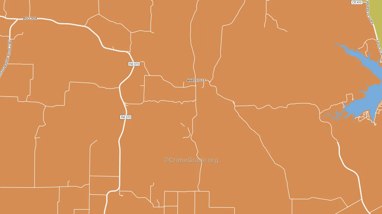 Marysville, TX Map of Arson Rates