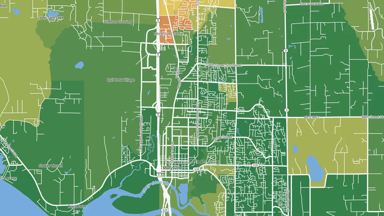 Marysville, WA Map of Arson Rates