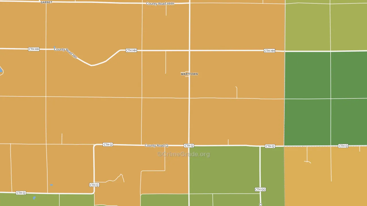 Marytown, WI Map of Arson Rates