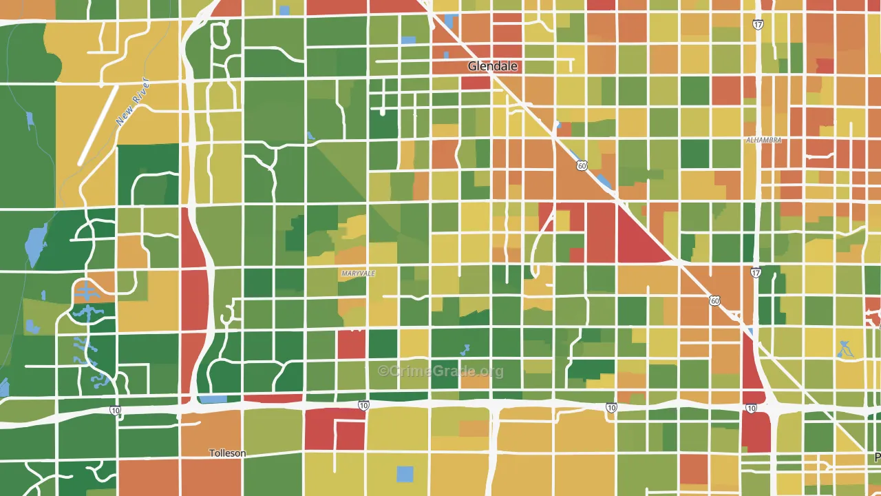 Maryvale, Phoenix, AZ Map of Arson Rates