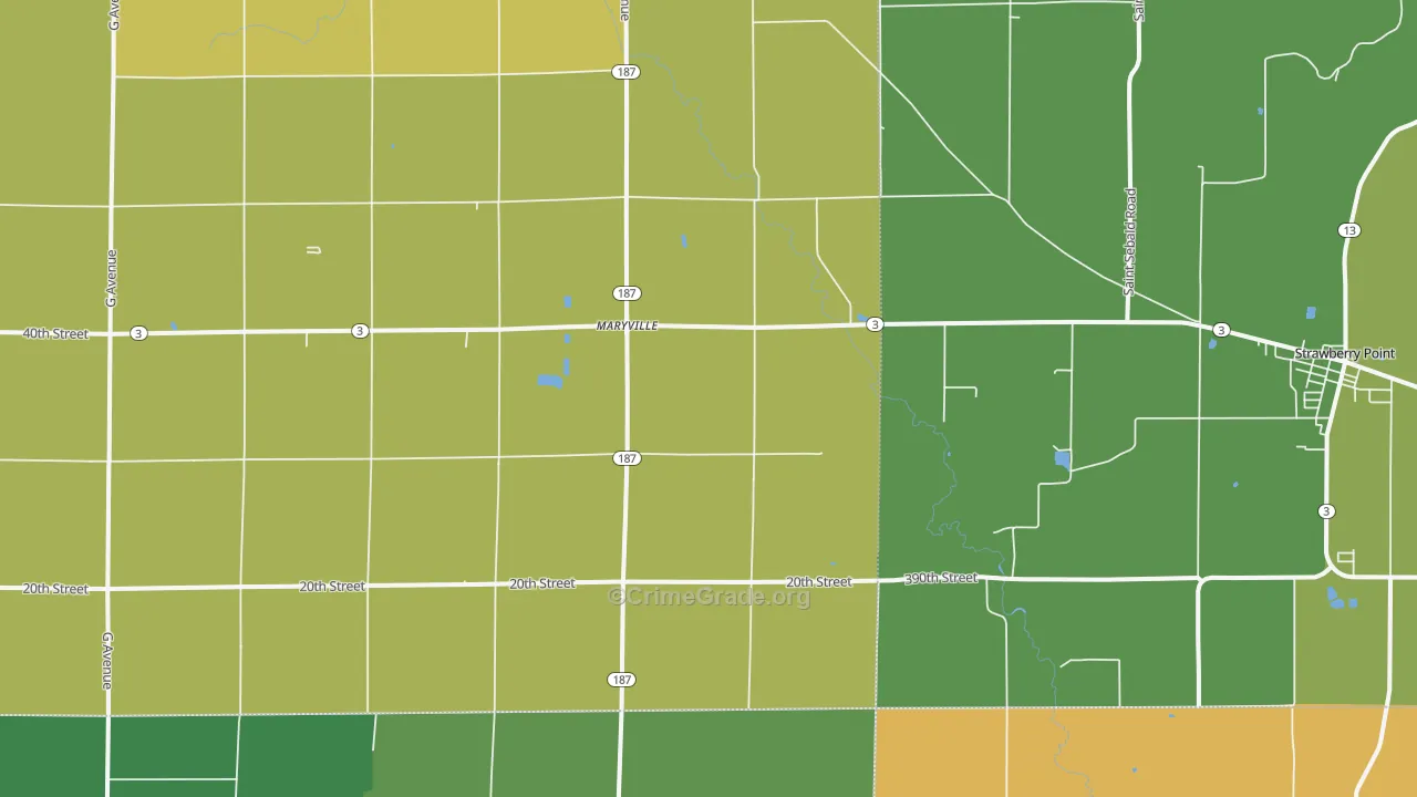 Maryville, IA Map of Arson Rates
