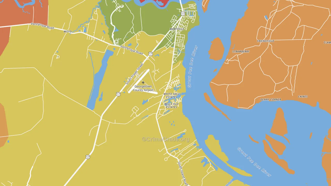 Maryville, SC Map of Arson Rates