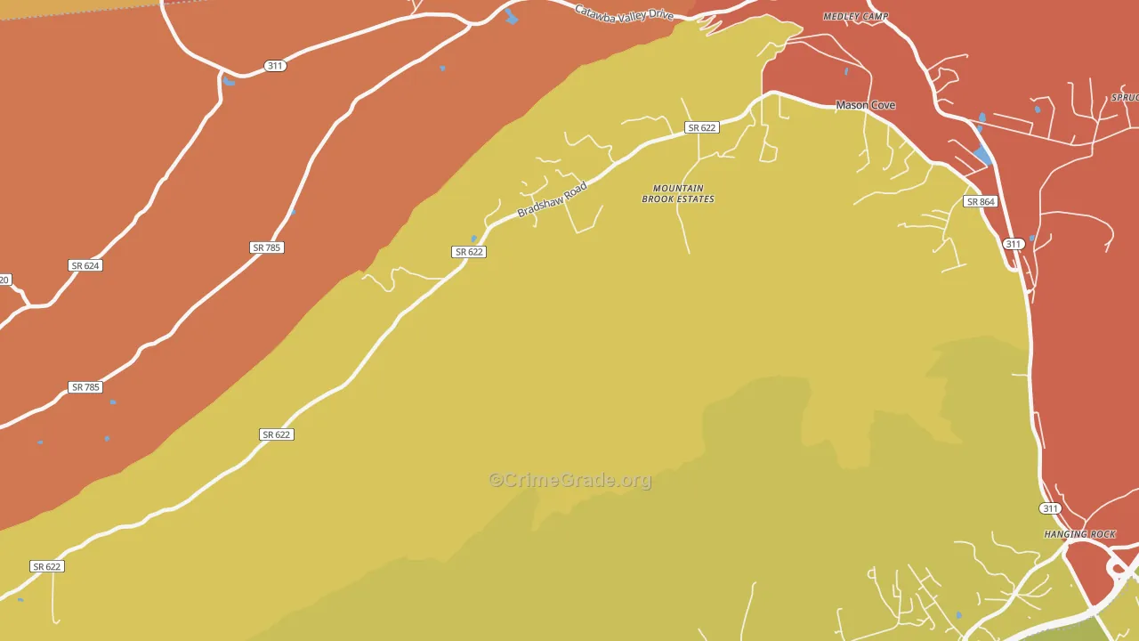 Mason Cove, VA Map of Arson Rates