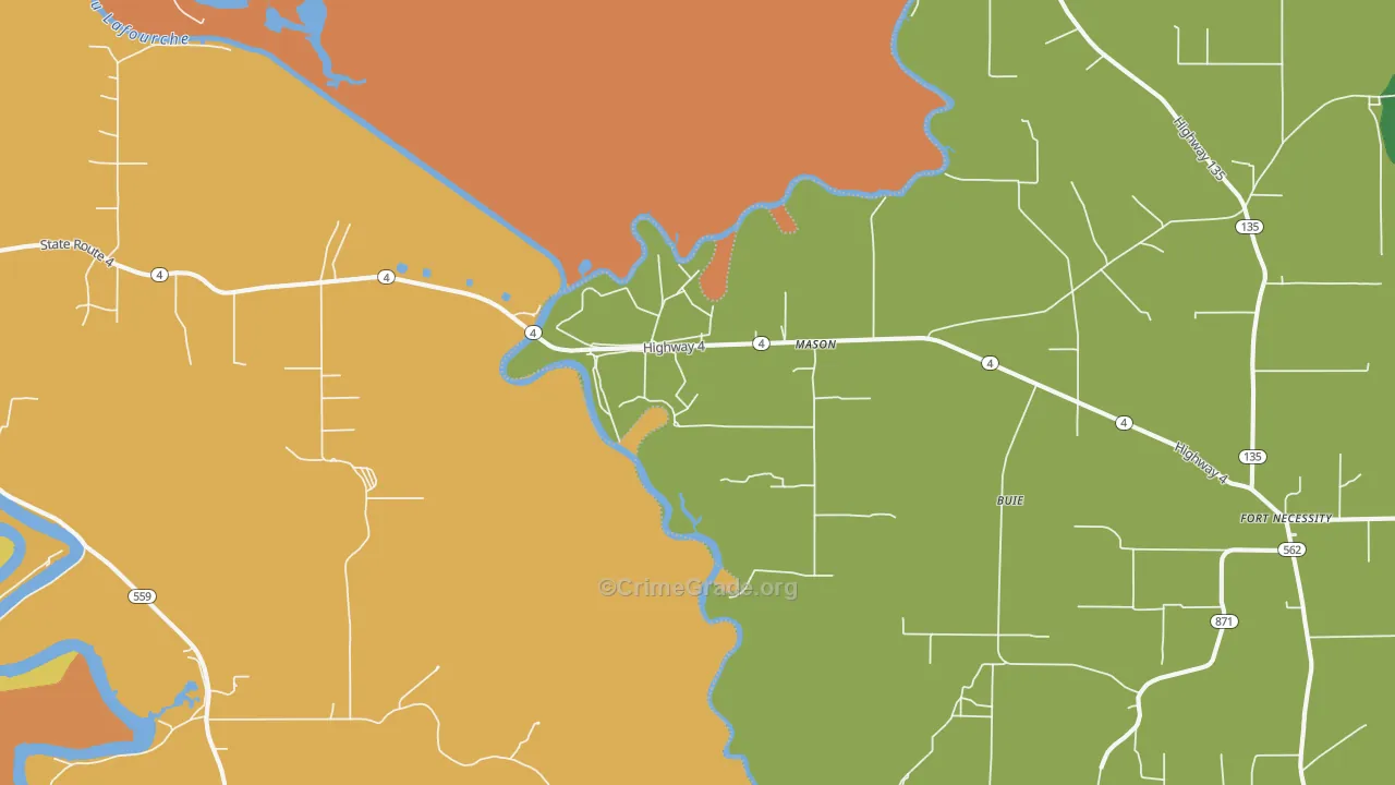 Mason, LA Map of Arson Rates