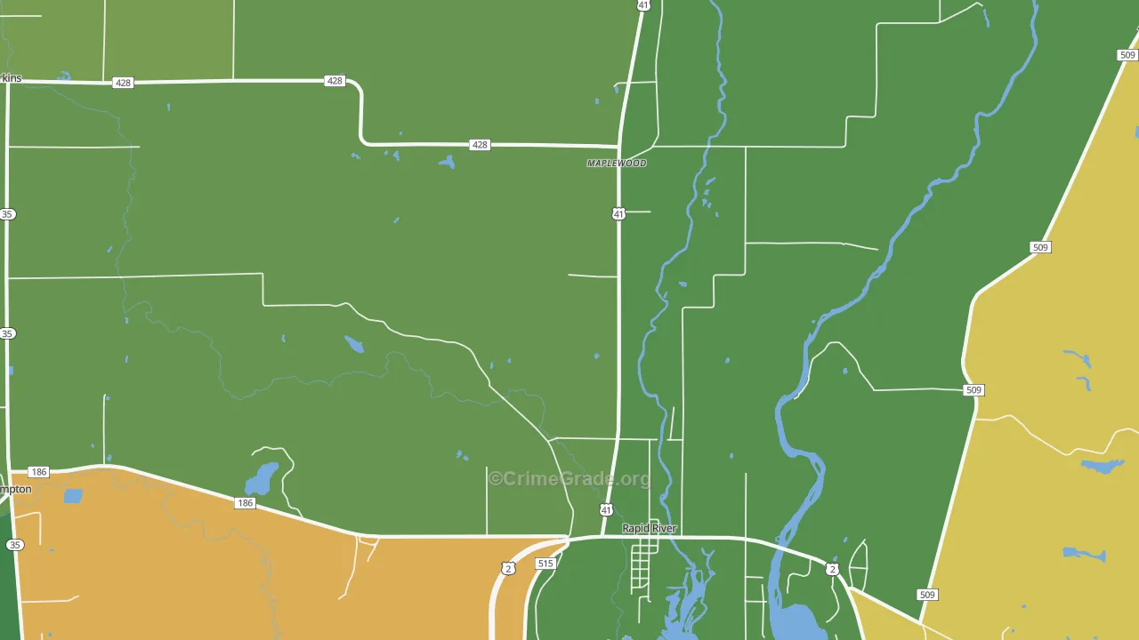 Masonville, MI Map of Arson Rates