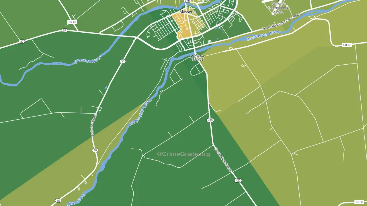 Massena Springs, NY Map of Arson Rates