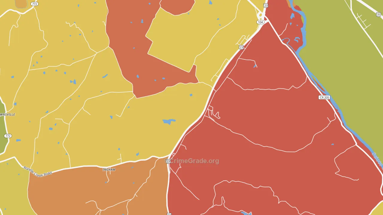 Massieville, OH Map of Arson Rates
