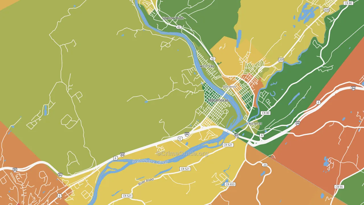 Matamoras, PA Map of Arson Rates