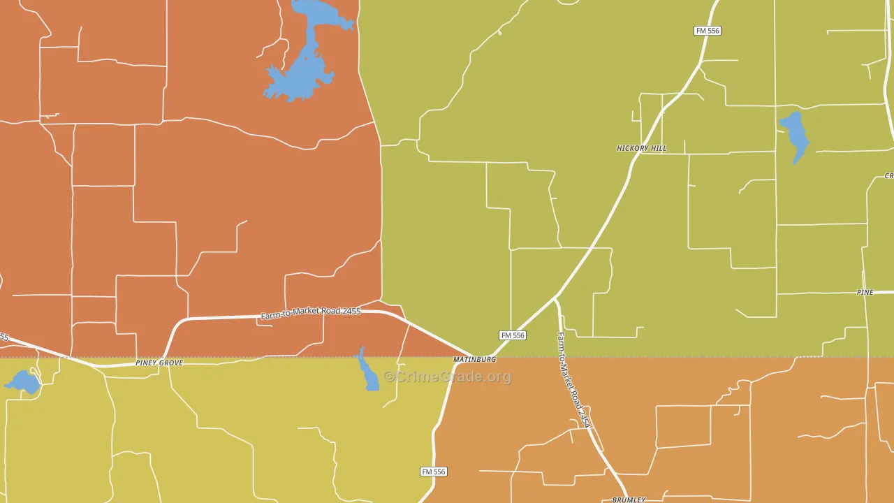 Matinburg, TX Map of Arson Rates