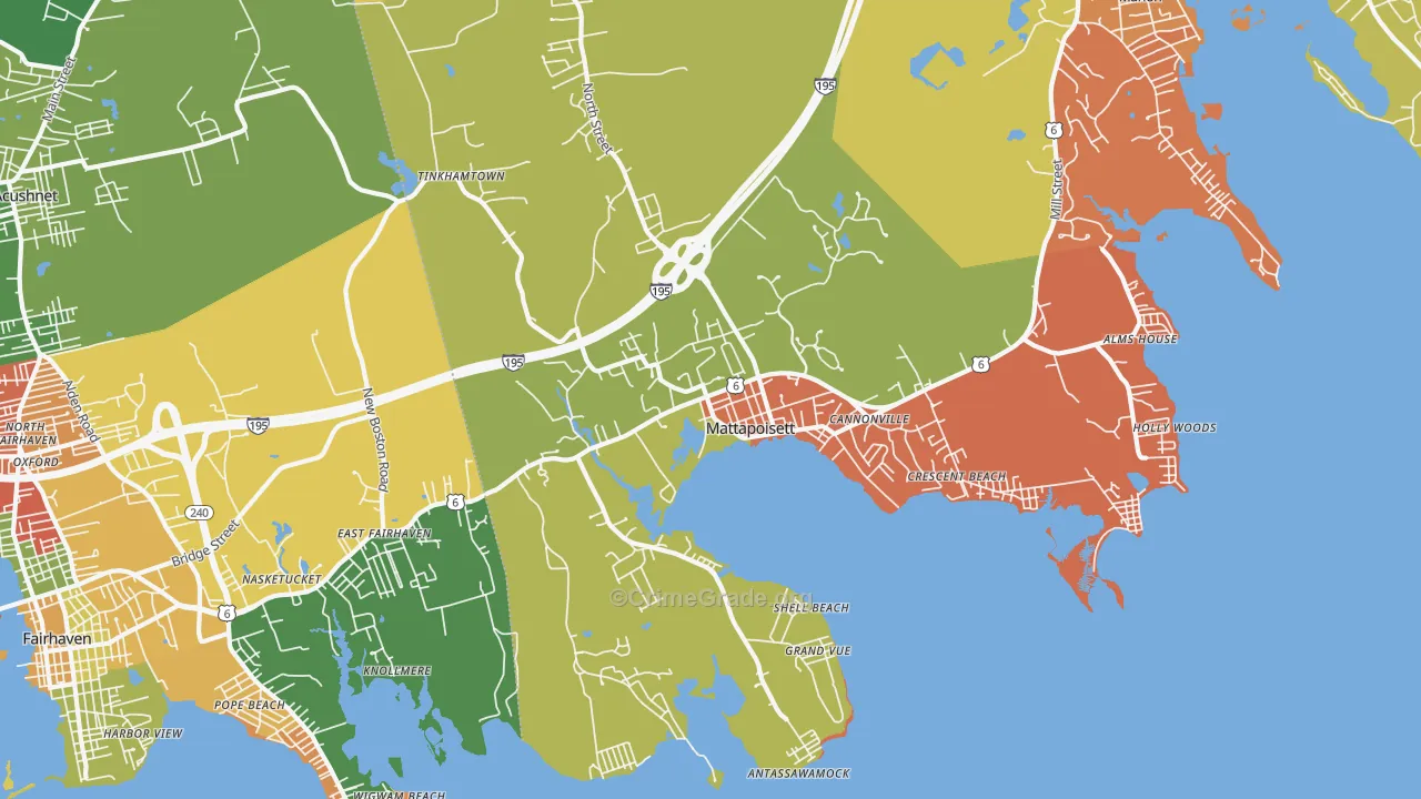 Mattapoisett, MA Map of Arson Rates