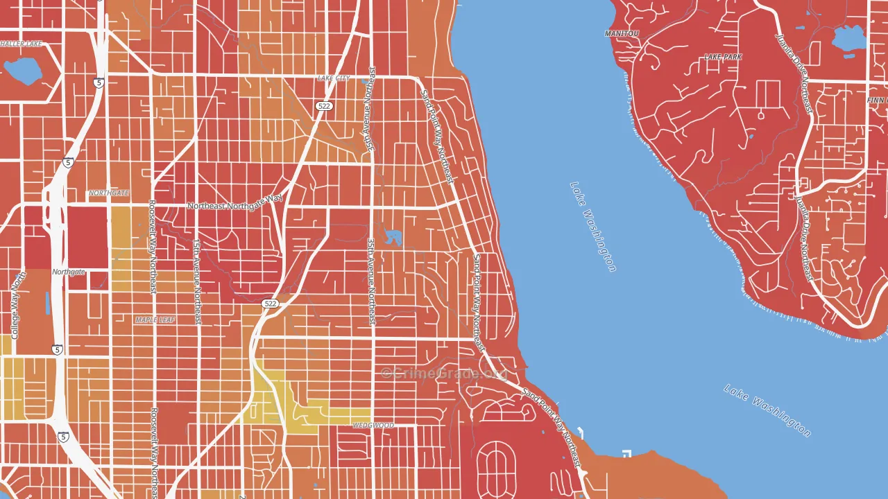 Matthews Beach, Seattle, WA Map of Arson Rates