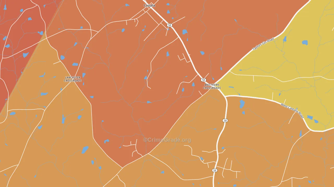 Matthews Crossroads, NC Map of Arson Rates