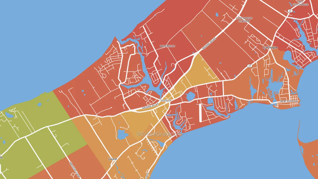 Mattituck, NY Map of Arson Rates