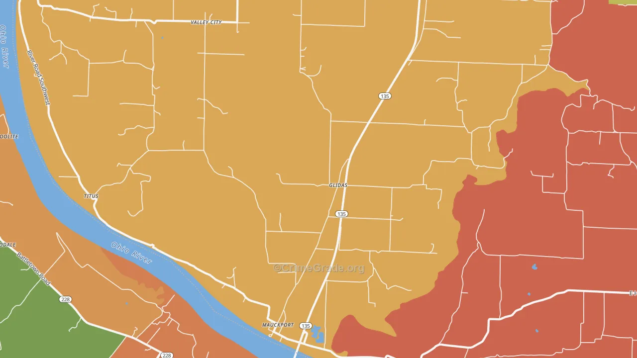 Mauckport, IN Map of Arson Rates