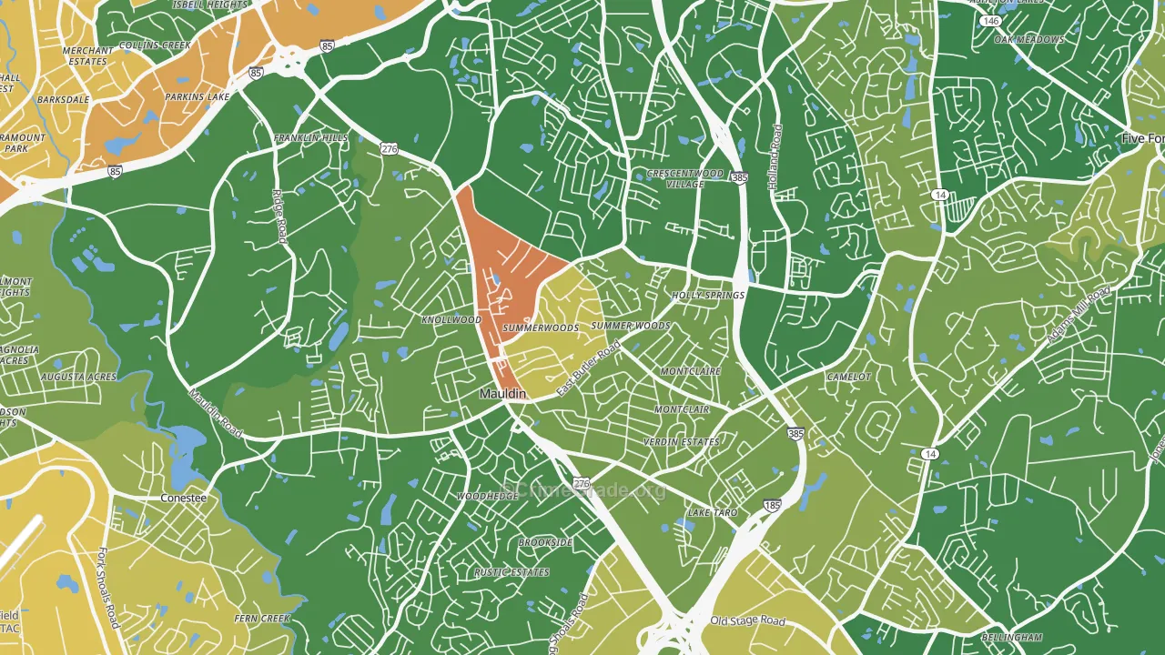 Mauldin, SC Map of Arson Rates