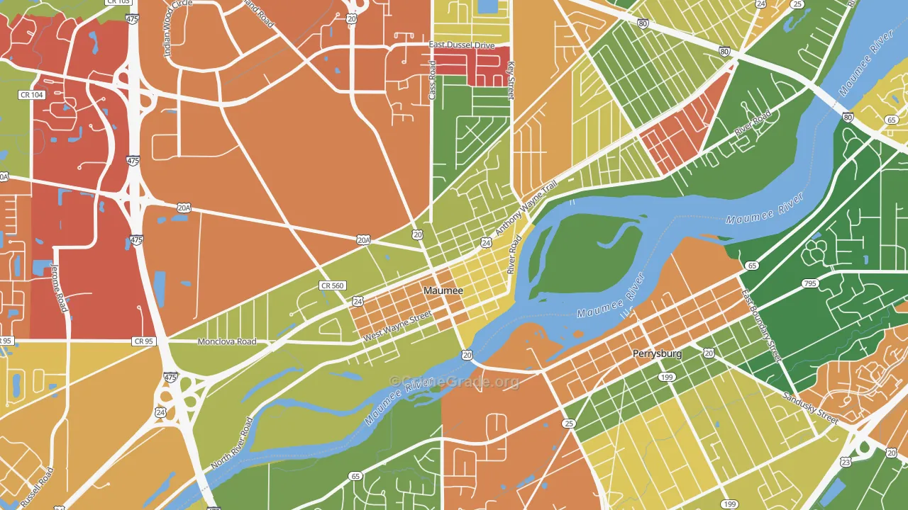 Maumee Uptown Historic District, Maumee, OH Map of Arson Rates