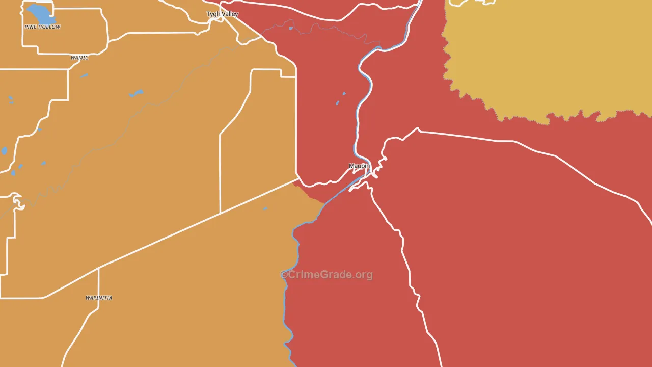 Maupin, OR Map of Arson Rates