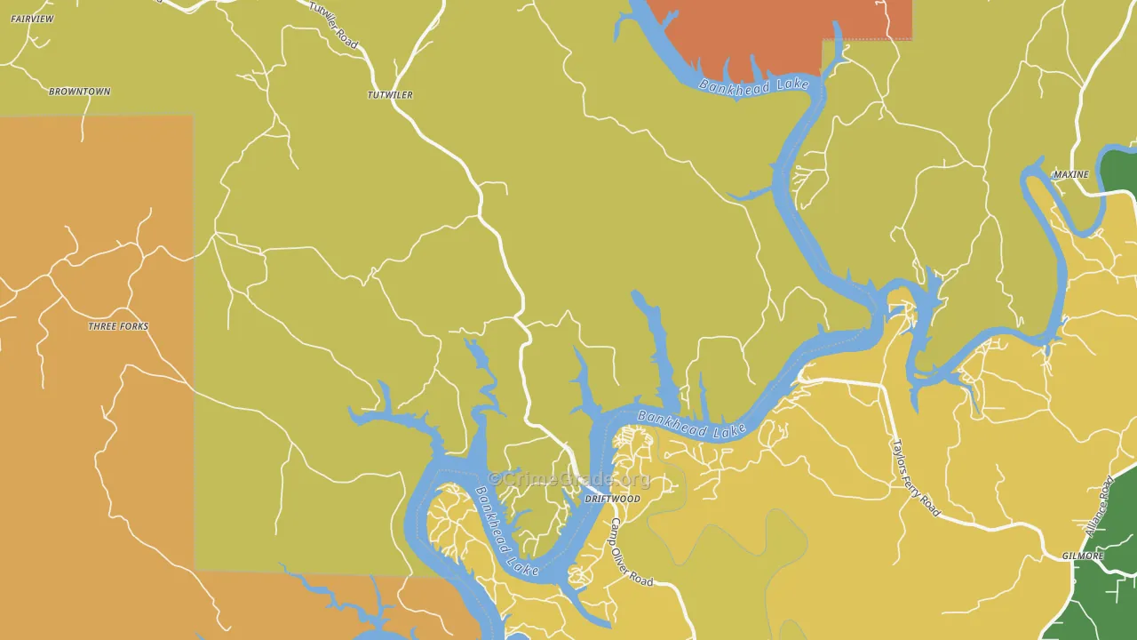 Maxine, AL Map of Arson Rates