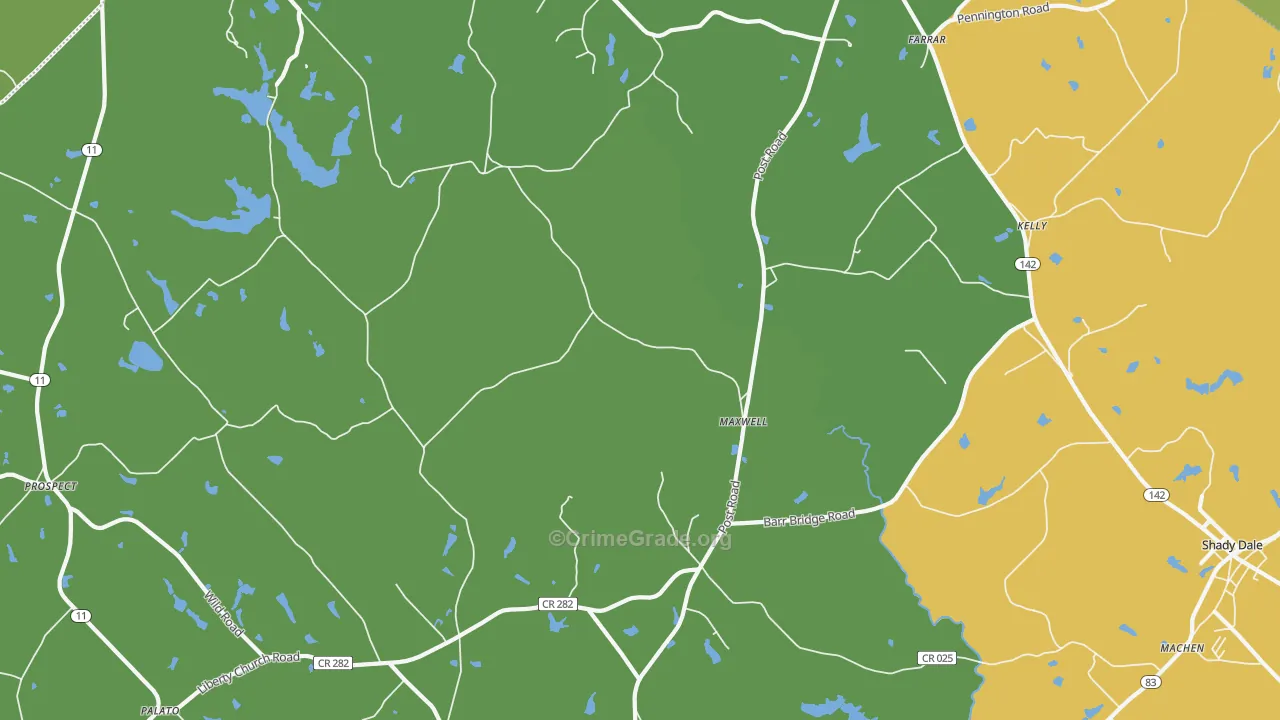 Maxwell, GA Map of Arson Rates