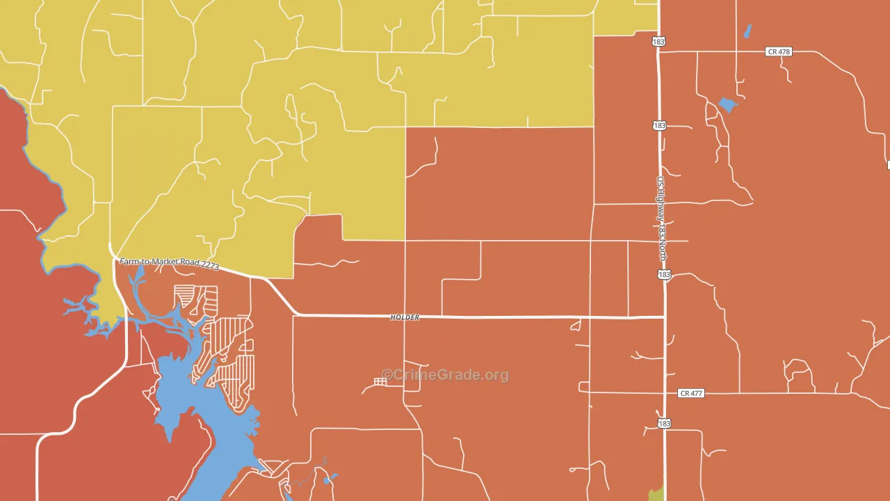 May, TX Map of Arson Rates