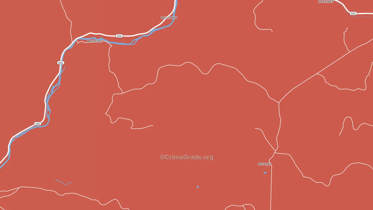 Mayburg, PA Map of Arson Rates