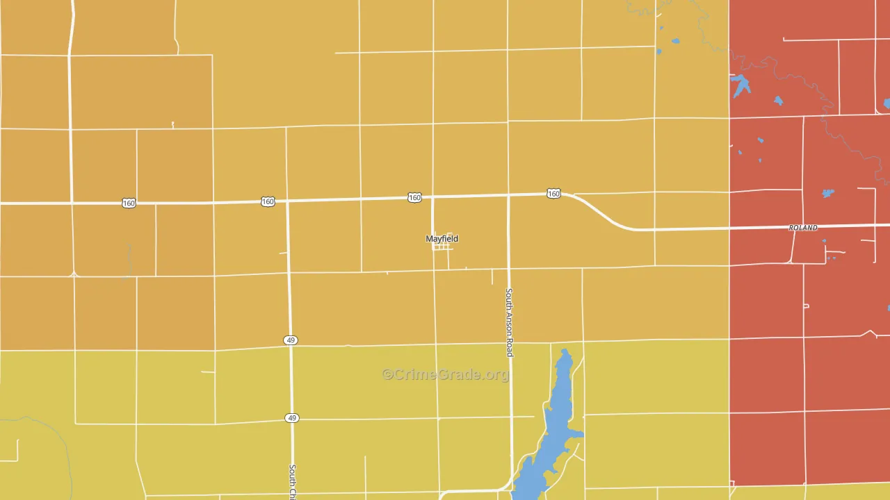 Mayfield, KS Map of Arson Rates