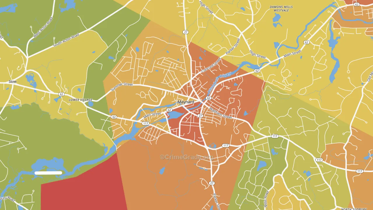 Maynard, MA Map of Arson Rates