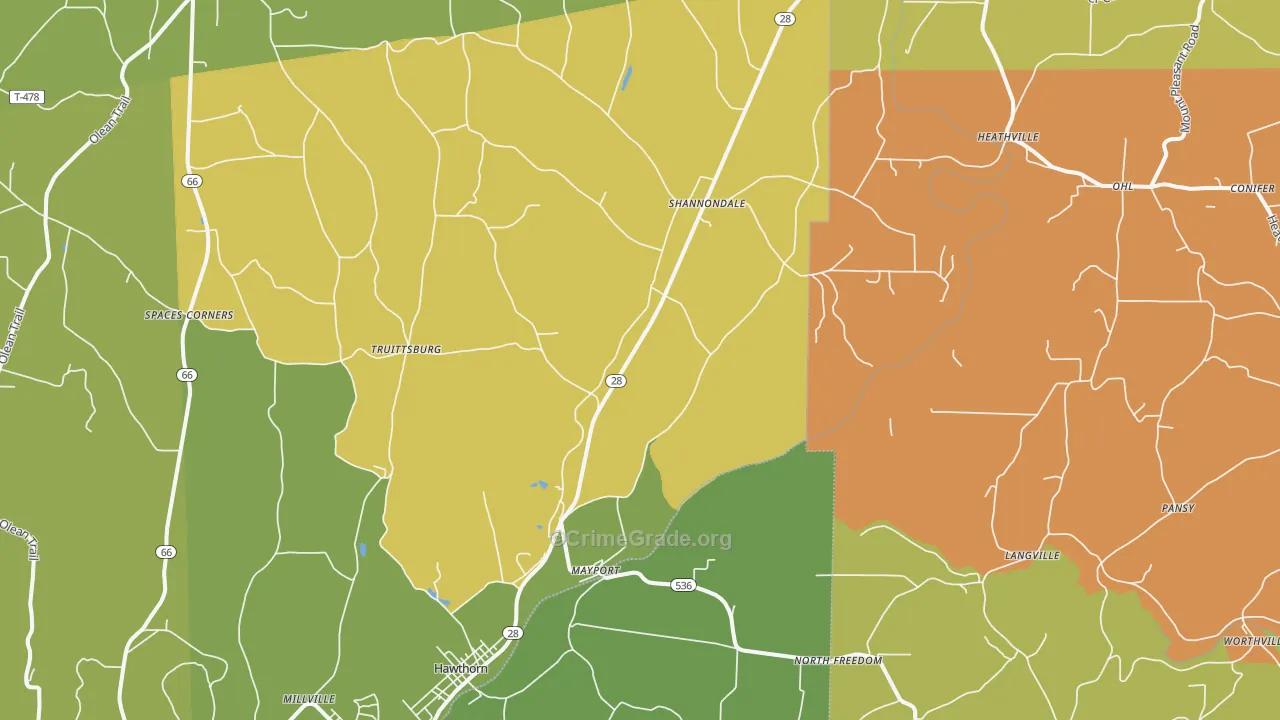 Mayport, PA Map of Arson Rates