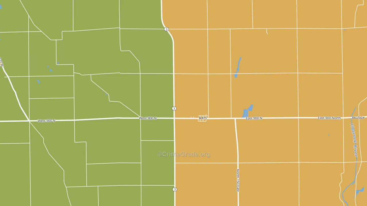 Mays, IN Map of Arson Rates