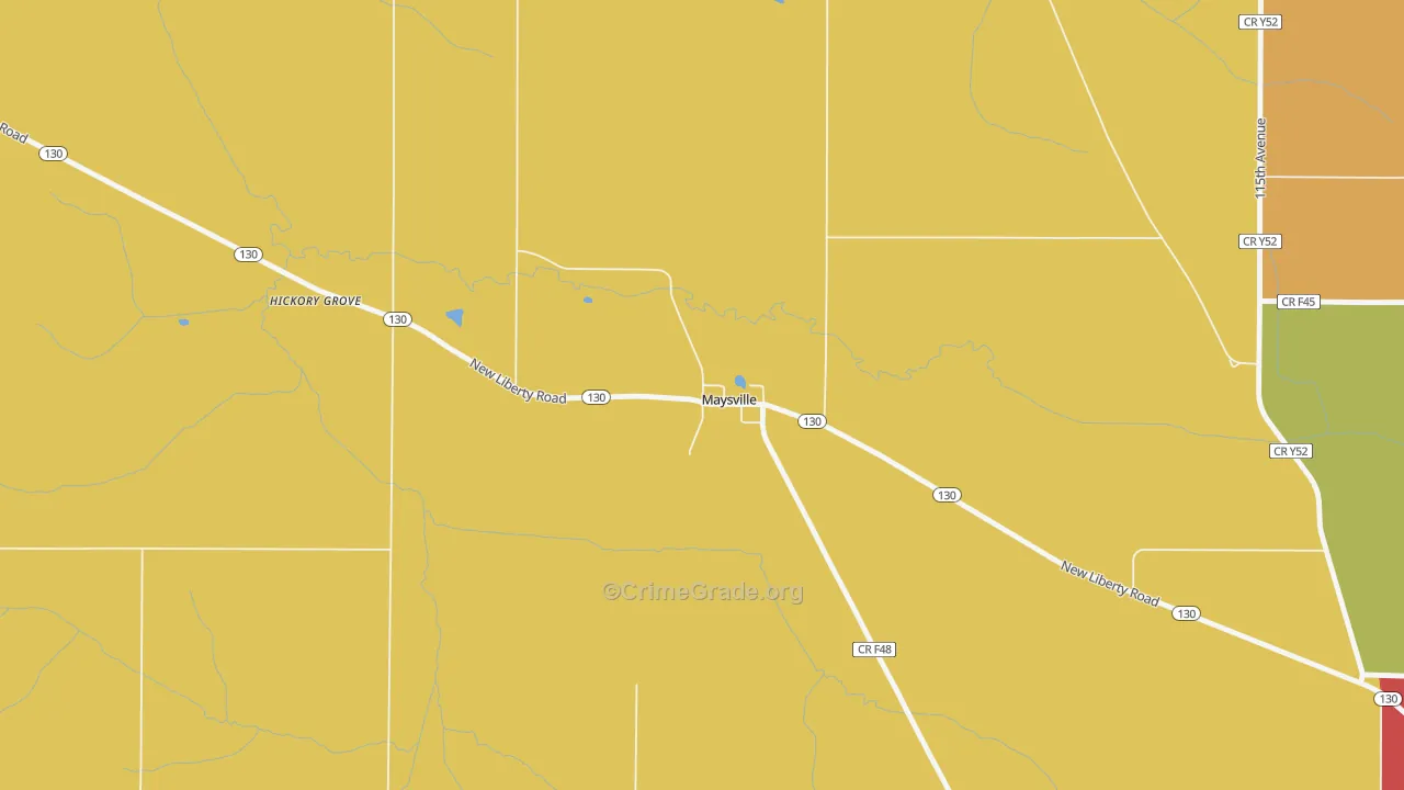 Maysville, IA Map of Arson Rates